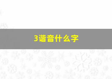 3谐音什么字