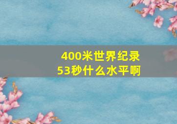 400米世界纪录53秒什么水平啊