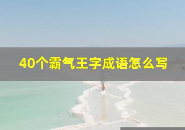 40个霸气王字成语怎么写