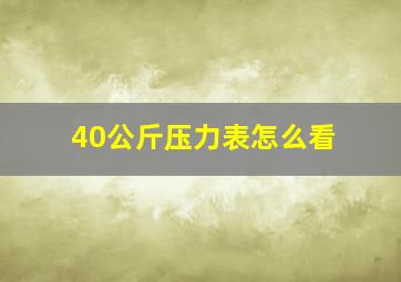 40公斤压力表怎么看