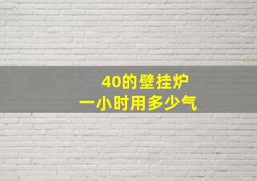 40的壁挂炉一小时用多少气