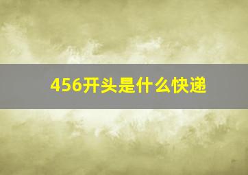 456开头是什么快递