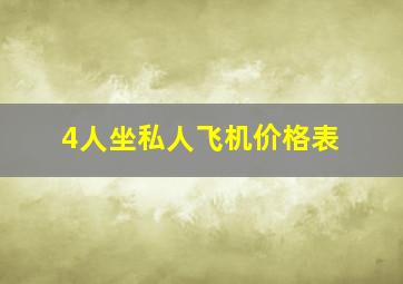 4人坐私人飞机价格表