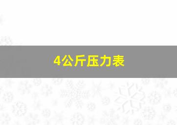 4公斤压力表