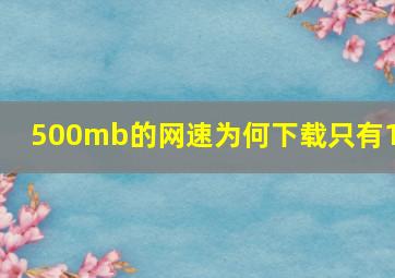 500mb的网速为何下载只有10