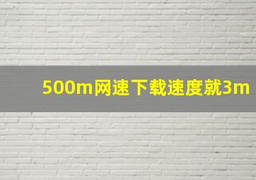 500m网速下载速度就3m