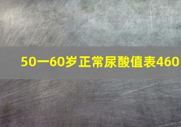 50一60岁正常尿酸值表460