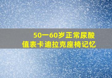 50一60岁正常尿酸值表卡迪拉克座椅记忆