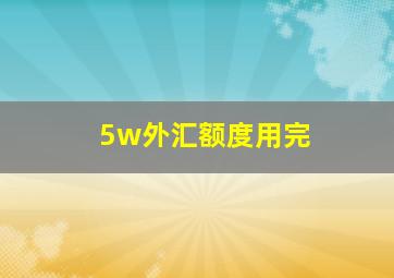 5w外汇额度用完