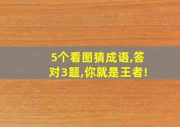 5个看图猜成语,答对3题,你就是王者!