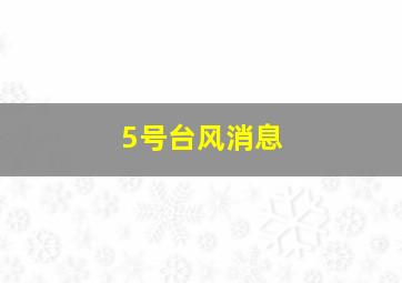 5号台风消息