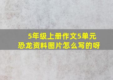 5年级上册作文5单元恐龙资料图片怎么写的呀