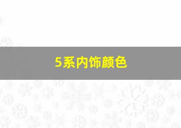 5系内饰颜色