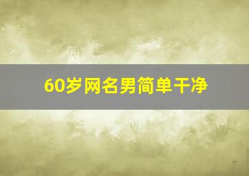 60岁网名男简单干净