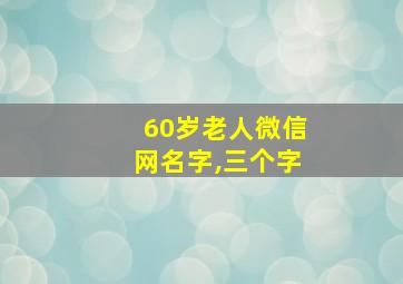 60岁老人微信网名字,三个字