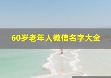 60岁老年人微信名字大全