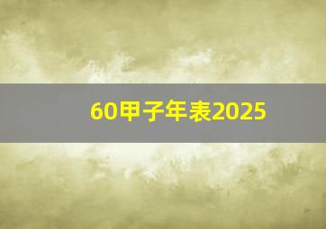 60甲子年表2025