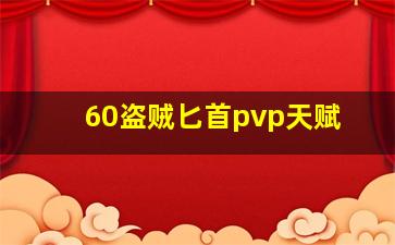 60盗贼匕首pvp天赋