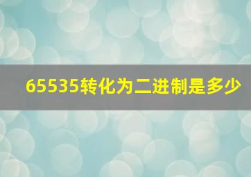 65535转化为二进制是多少