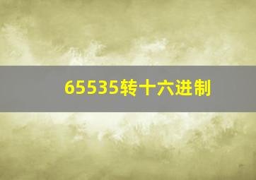 65535转十六进制