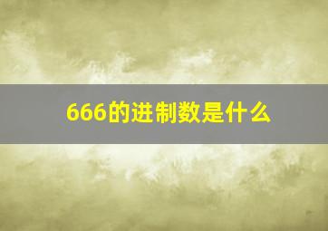 666的进制数是什么