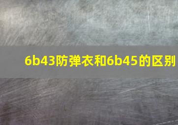 6b43防弹衣和6b45的区别