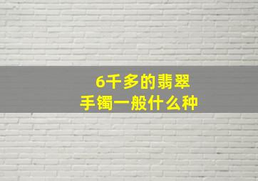 6千多的翡翠手镯一般什么种