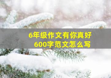 6年级作文有你真好600字范文怎么写