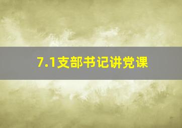 7.1支部书记讲党课