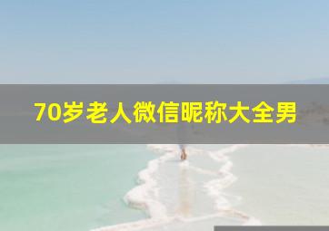 70岁老人微信昵称大全男