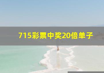 715彩票中奖20倍单子