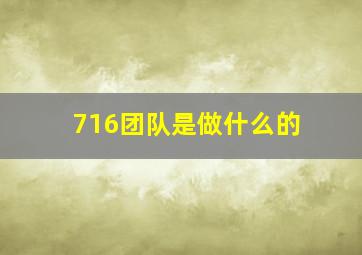 716团队是做什么的