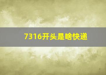 7316开头是啥快递