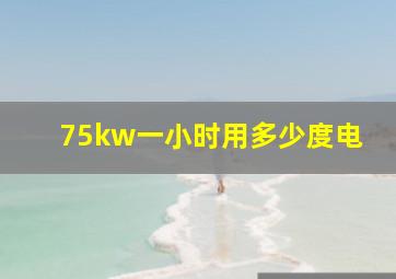 75kw一小时用多少度电