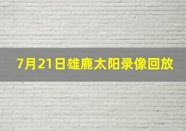 7月21日雄鹿太阳录像回放