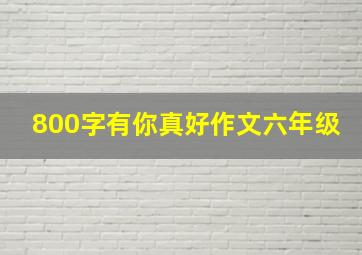 800字有你真好作文六年级