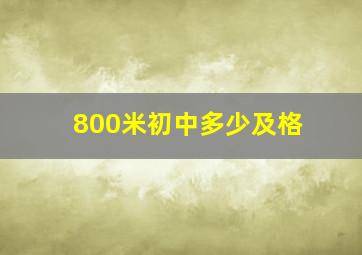 800米初中多少及格