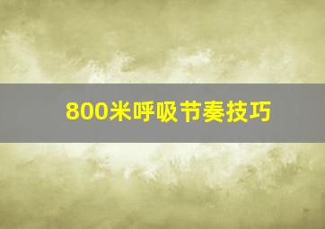 800米呼吸节奏技巧