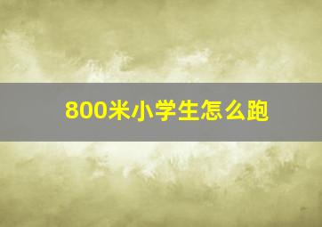 800米小学生怎么跑