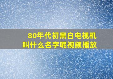 80年代初黑白电视机叫什么名字呢视频播放