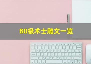 80级术士雕文一览