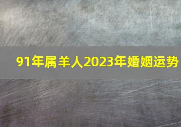 91年属羊人2023年婚姻运势