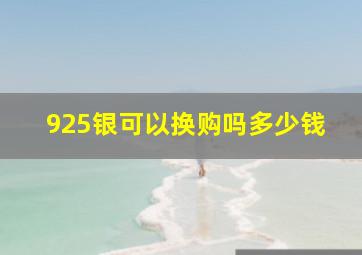 925银可以换购吗多少钱