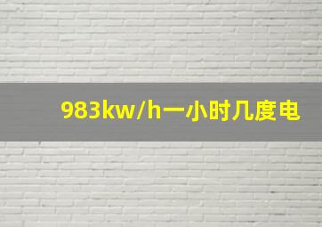 983kw/h一小时几度电