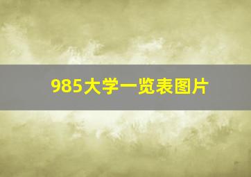 985大学一览表图片