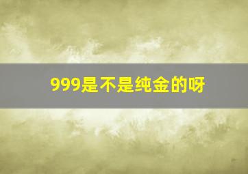 999是不是纯金的呀