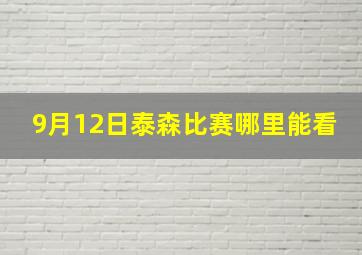 9月12日泰森比赛哪里能看