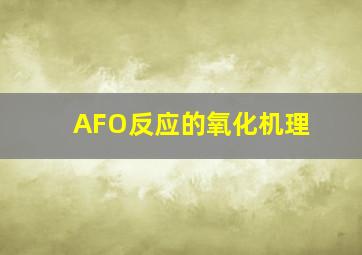 AFO反应的氧化机理