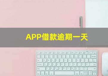 APP借款逾期一天