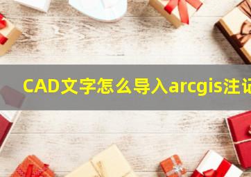 CAD文字怎么导入arcgis注记